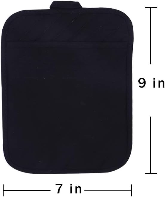 nyi Pot Holders for Kitchen Heat Resistant, Cotton Hot Pads for Kitchen Counter Table, Black Pot Holders with Pocket