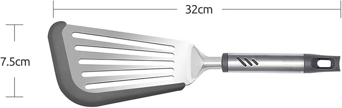Silicone Spatula - Fish Spatula for Non Stick Frying Pan - Flexible Slotted Turner for Cooking and Flipping - Stainless Steel Egg Flipper with Silicone Edge - Heat Resistant - Dishwasher Safe