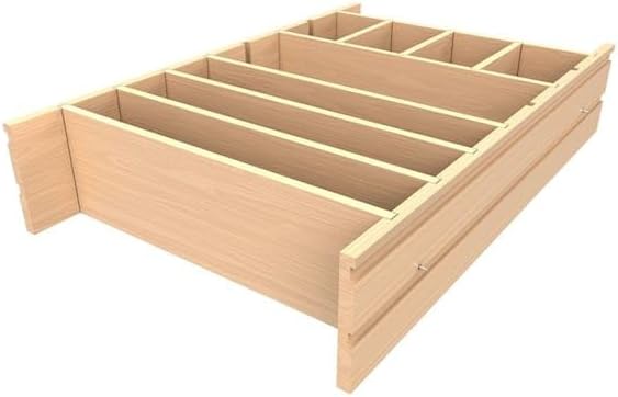 For 6.0 in. H x 30.75 in. W x 19.81 in. D Maple Modern Brown Wood Deep Drawer Divider Insert Organizer