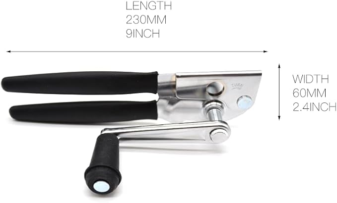 1 Pack Commercial Grade Heavy Duty Manual Can Opener with Easy Crank Folding Handle, Super Thick 20GA 2.0mm Steel with Chrome Plate Finish, Fit All Size Large Cans