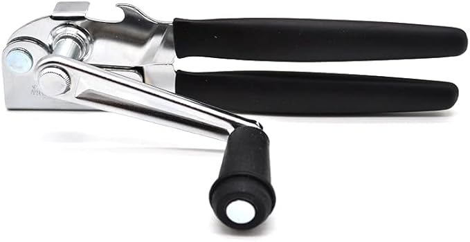 2 Pack Commercial Grade Heavy Duty Manual Can Opener with Easy Crank Folding Handle, Super Thick 20GA 2.0mm Steel with Chrome Plate Finish, Fit All Size Large Cans