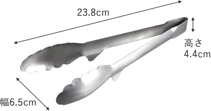 Shimomura Planning Tongs, Total Length 9.4 inches (23.8 cm), Made in Japan, Dishwasher Safe, Floating Tip, Easy to Clean, Fry Cooking, Tabletop Tongs, Stainless Steel, Tsubamesanjo 36292