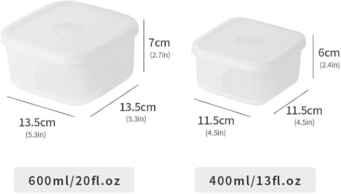 OTB Set of 2 Reusable Silicone Containers Clear, Nesting Leak-free Silicone Food Storage Boxes, BPA Free, Airtight, Dishwasher and Freezer Safe