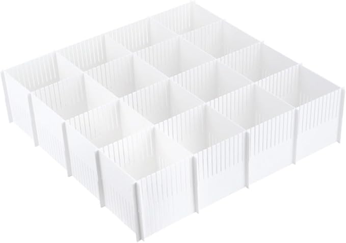 DOITOOL Multipurpose Drawer Dividers 10pcs Set 38x7cm White Plastic Drawer Organizer Boards for Socks Underwear Closet Storage and Bedroom Separation