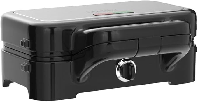 Waffle Iron with Removable Plates, 1200W All-Clad Waffle Maker for Pancake & Breakfast Sandwich, Nonstick Plates, 5-Gear Temperature Control, Cool Touch Handle, Easy to Clean for Family