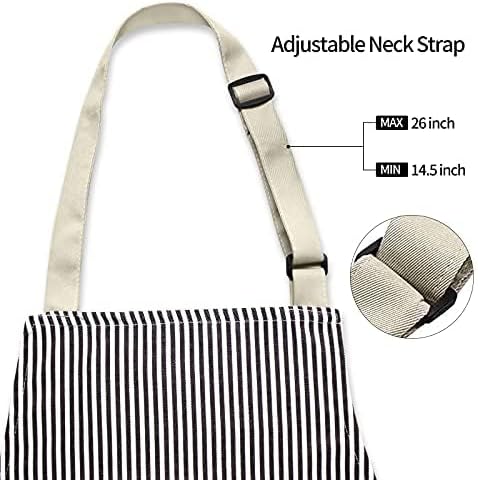 NLUS 2 Pack Kitchen Cooking Aprons, Adjustable Bib Soft Chef Apron with 3 Pockets for Men Women (Umber/Black)
