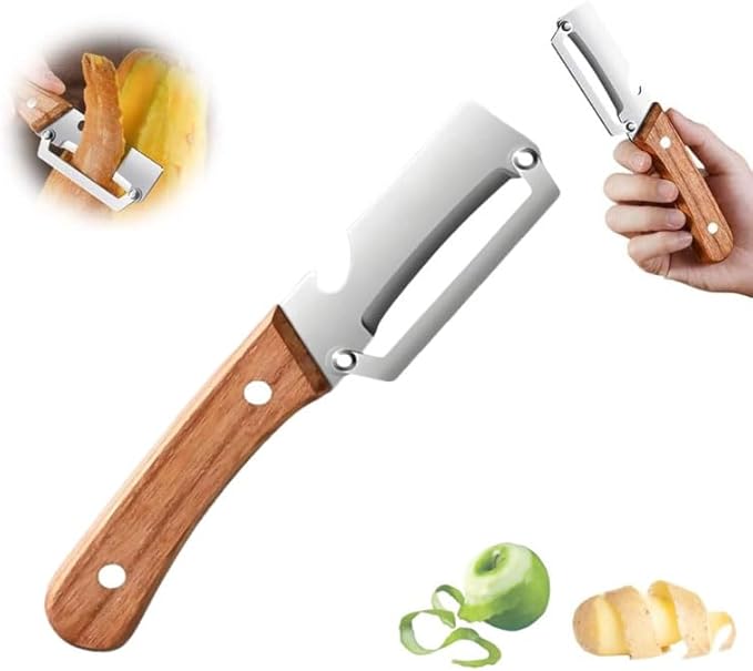 Multi-Functional Vegetable Peeler for Kitchen, with Ergonomic Non-Slip Handle, Good Sturdy, 2 in 1 Fruit Peeler and Bottle Opener, best for potato, vegetable, apple, carrot and more(1pcs)
