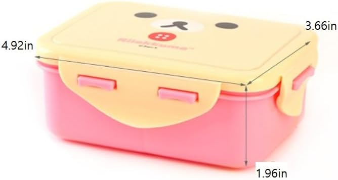 Cute Bear Bento Box, Lunch Box with Bag, Snack Containers Set, 4.9 x 3.6 x 1.9 inches (Ivory)