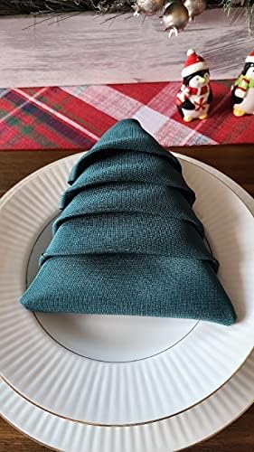Your Chair Covers Cloth Polyester Napkins, 20 x 20 Inch, Washable Dinner Fabric Linen Napkins with Hemmed Edges for Restaurant, Wedding and Holiday Pack of 10 (Hunter Green)