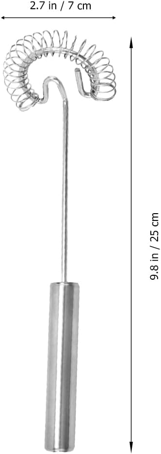 BESTonZON Manual Milk Frother and Egg Beater Handheld Whisk Stainless Steel Kitchen Mixer for Coffee Latte Hot Chocolate 2 Pack