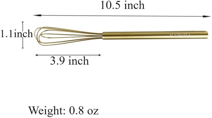 FLYINGSEA Whisks,Mini Whisk,Stainless Steel Whisk,Wisk,Whisks for cooking,Cooking and Kitchen Gadget.(10.5 inches Golden)