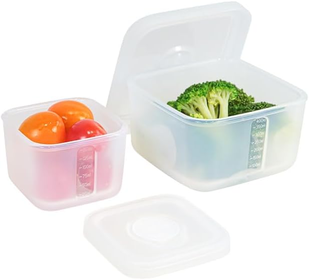 OTB Set of 2 Reusable Silicone Containers Clear, Nesting Leak-free Silicone Food Storage Boxes, BPA Free, Airtight, Dishwasher and Freezer Safe (Clear M+S)