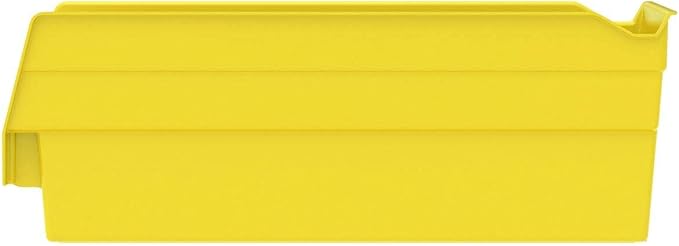 Akro-Mils 30120 Plastic Shelf Bins, Heavy Duty Storage Bins for Garage, Closet, and Drawer Organization, 12" x 4" x 4", Yellow, 24-Pack