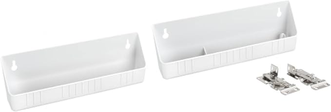 Rev-A-Shelf 11" Tip-Out Plastic Sink Trays for Kitchen and Bathroom Base Cabinet, Pack of 2 Pullout Vanity Shelf Home Organizer, White, 6572-11-11-52
