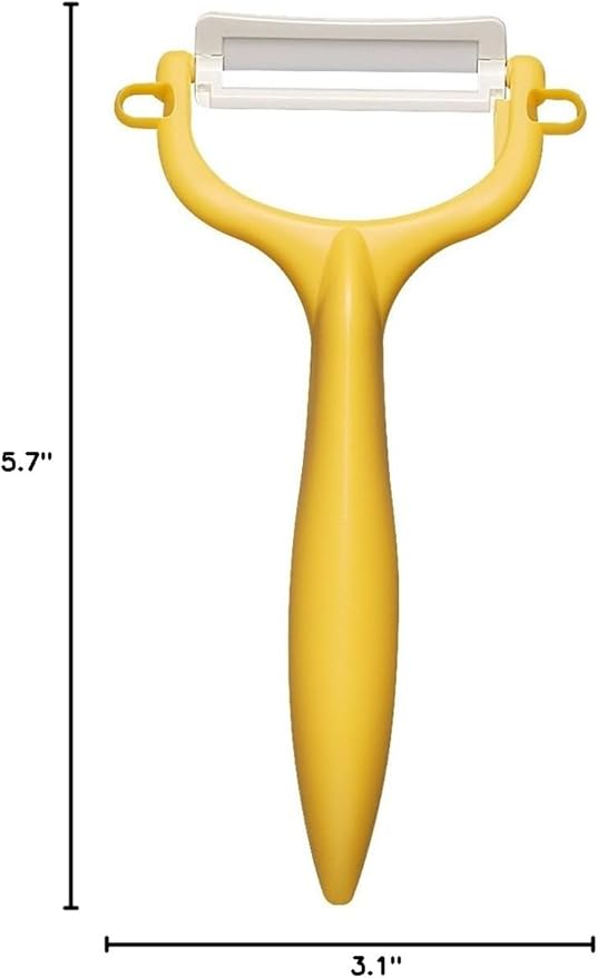 Kyocera CP-99 YL Ceramic Peeler, Rust Free, Easy to Clean, Yellow T-Shape, Lightweight, Sharp Use, Lasting Sharpness, Prevents Money-of-Health, Disinfecting Bleaching, Made in Japan