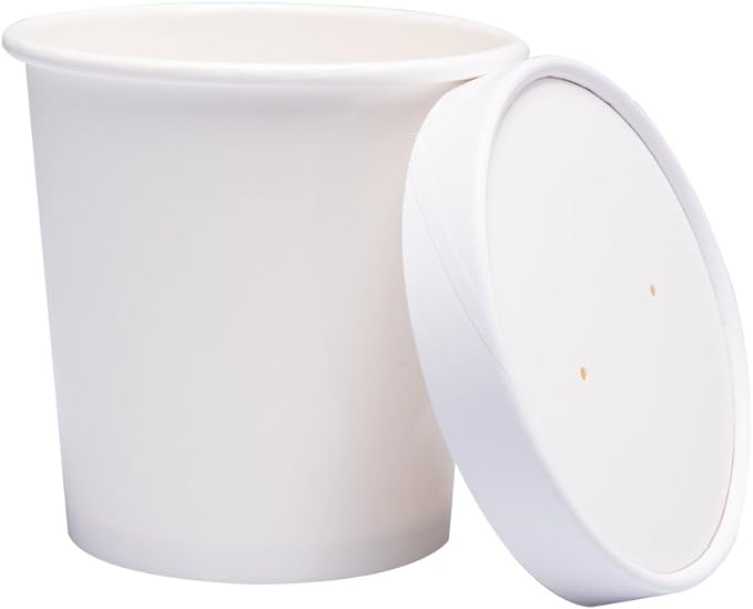 40 Count (16 oz) One - Pint Frozen Dessert Containers with Lids Ice Cream Cups with Lids