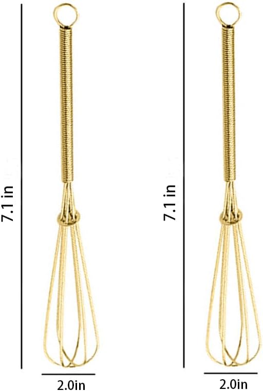 Stainless Steel Mini Whisk Set of 2, Small Wire Hand Whisks, Kitchen Cookware for Cooking, Whisking, Blending, Beating, 5/7/8/10 inch
