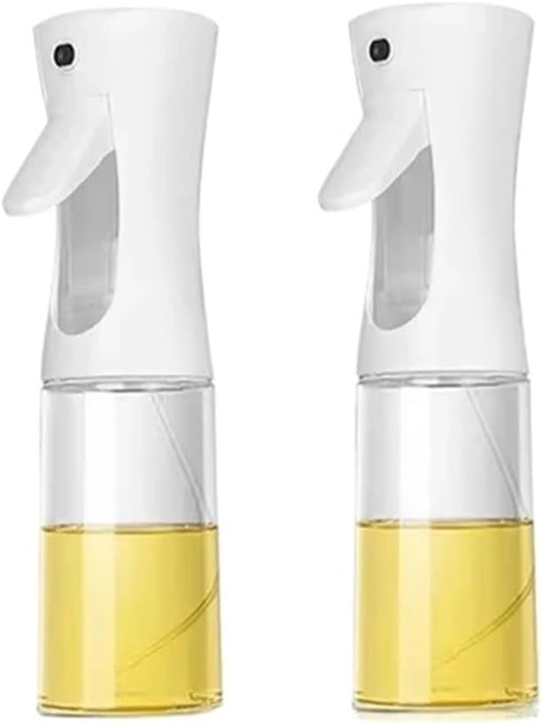 Oil Spray for Cooking Oil Dispenser Bottle Sprayer Mist Reusable Oil Vinegar Spray Bottle for Kitchen Use(2pcs-200ml-white)