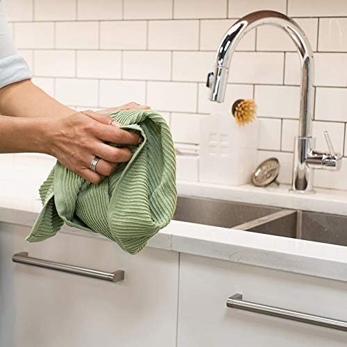 Now Designs Ripple Cotton Dish Towels Sage 18 x 28in, Set of 2
