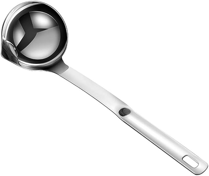 Stainless Steel Oil Separator Soup Ladle Gravy Food Fat Separator Skimmer Spoon Grease Strainer Separater Hot Pot Oil Filter Spoon For Home Kitchen And Cooking,Soup Colander 12 Inch