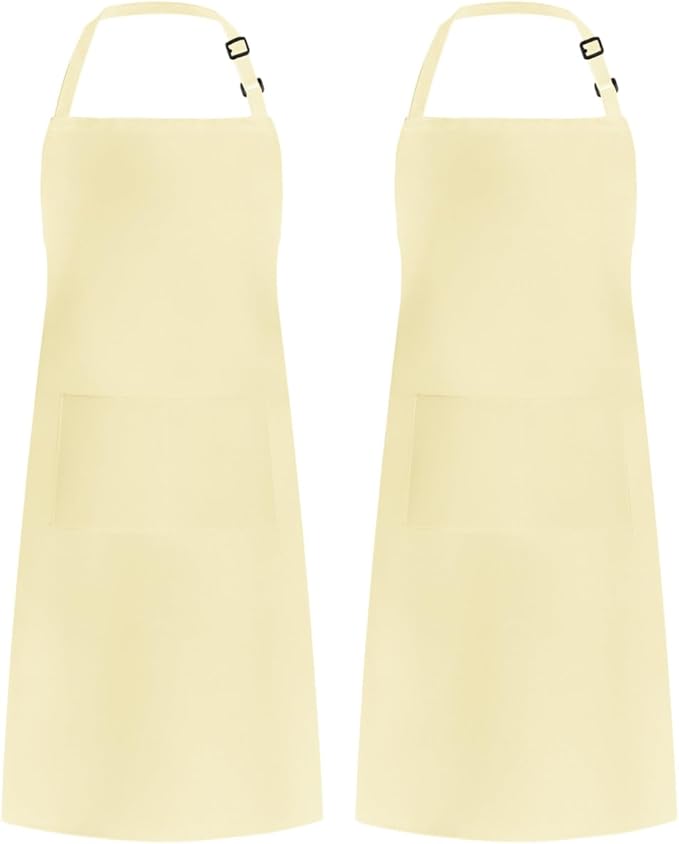 Syntus Apron for Men Women, Adjustable Cooking Kitchen Chef Aprons with 2 Pockets, Cotton/Polycotton/Polyester