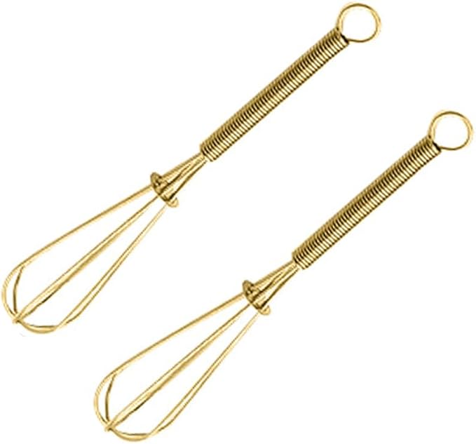Stainless Steel Mini Whisk Set of 2, Small Wire Hand Whisks, Kitchen Cookware for Cooking, Whisking, Blending, Beating, 5/7/8/10 inch
