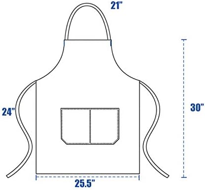 DUSKCOVE 8 Pack Bib Aprons Bulk - Unisex Blue Commercial Apron with 2 Pockets for Kitchen Crafting BBQ Drawing Cooking