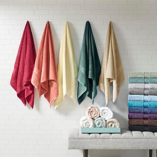 Madison Park 800GSM Bathroom Towel Set of 8 100% Cotton Bath Towel Set for Bathroom Luxurious Highly Absorbent 2 Bath Towels 2 Hand Towels 4 Washcloths Quick Dry Spa Quality Light Purple