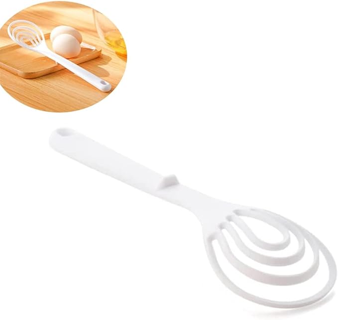 Plastic Whisk Set of 2 | Flat Whisks for Cooking & Kitchen Whisk | BPA-Free Heat-Resistant for Blending, Frothing, Baking | Non-Scratch Manual Mixing Gadgets