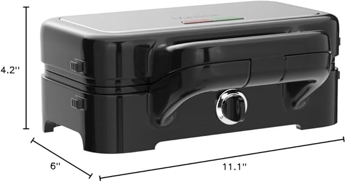 Waffle Iron with Removable Plates, 1200W All-Clad Waffle Maker for Pancake & Breakfast Sandwich, Nonstick Plates, 5-Gear Temperature Control, Cool Touch Handle, Easy to Clean for Family