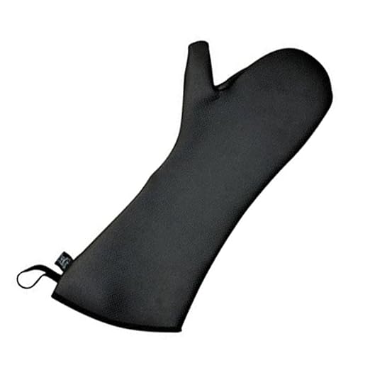 San Jamar UCMX13BK Textured Neoprene Ultigrips Conventional Temperature Protection Oven Mitt with WebGuard, 13" Length, Black