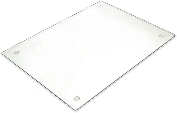 Tempered Glass Cutting Board Long Lasting Clear Glass Scratch, Heat, Shatter Resistant, Dishwasher Safe. 14 x 16 Inch