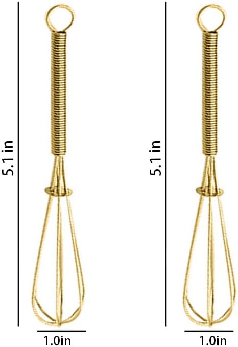 Stainless Steel Mini Whisk Set of 2, Small Wire Hand Whisks, Kitchen Cookware for Cooking, Whisking, Blending, Beating, 5/7/8/10 inch