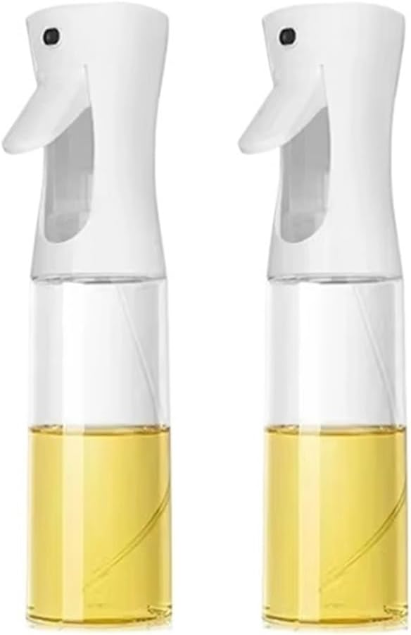 Oil Spray for Cooking Oil Dispenser Bottle Sprayer Mist Reusable Oil Vinegar Spray Bottle for Kitchen Use(2pcs-300ml-white)