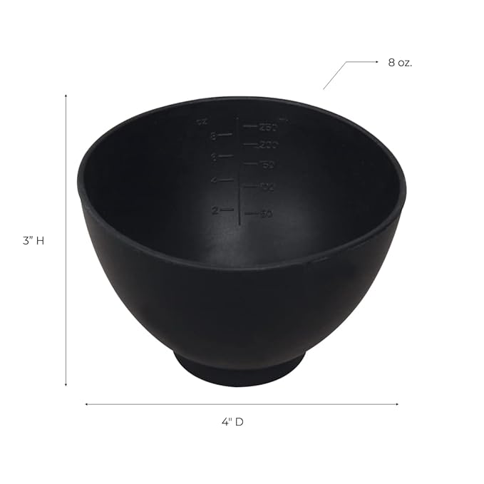 ForPro Professional Collection Silicone Mixing Bowl, Black, Flexible, Odorless, for Mixing Facials, Massage, Body & Other Products, 8 oz