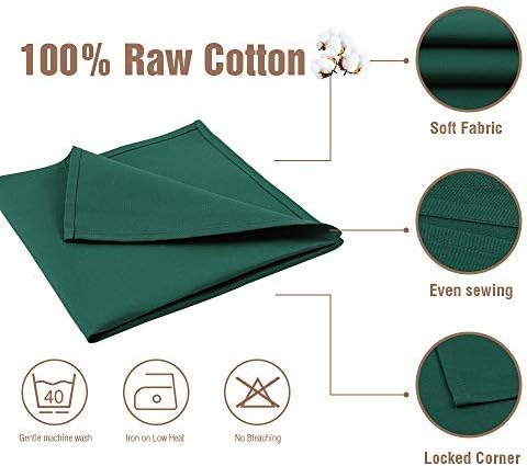 Forest Green Cloth Napkins Set of 6, 100% Cotton,Christmas Green Napkins, Washable, Thick Durable for Everyday use,Parties, Restaurants. 18x18inch(Hunter Green)