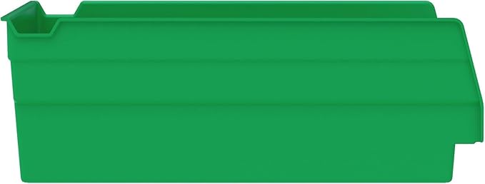 Akro-Mils 30150 Plastic Shelf Bins, Heavy Duty Storage Bins for Garage, Closet, and Drawer Organization, 12" x 8" x 4", Green, 12-Pack