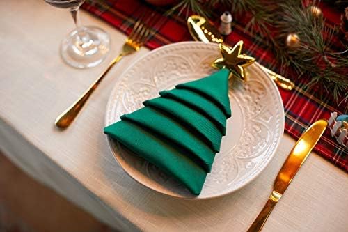 Forest Green Cloth Napkins Set of 6, 100% Cotton,Christmas Green Napkins, Washable, Thick Durable for Everyday use,Parties, Restaurants. 18x18inch(Hunter Green)