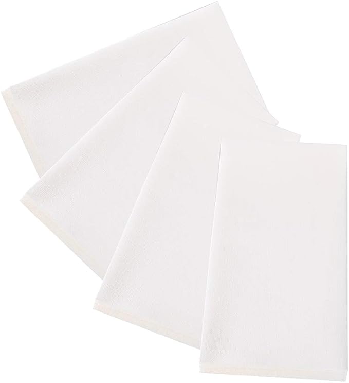 FOCUSLINE 200 Disposable Bathroom Napkins, Linen-Feel Paper Guest Towels, Soft and Absorbent Paper Hand Towels Party Napkins for Bathroom, Kitchen, Dinner, or Event, White, 12" x 17"