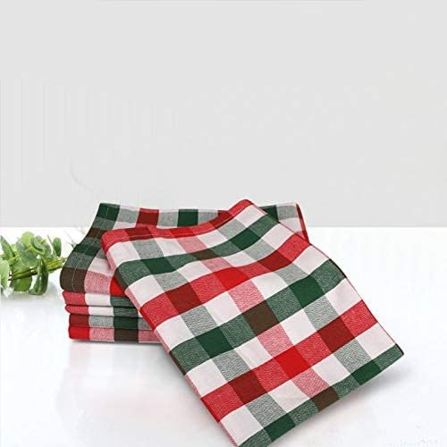 Urban Villa Christmas Kitchen Towels 100% Cotton Dish Towels for Kitchen (Set of 6) 20”x30” Dish Cloths Absorbent Kitchen Linen Set with Hanging Loop Perfect for Drying Dishes Cleaning – X MAS Checks