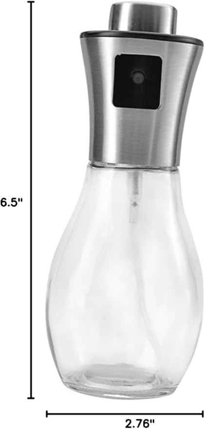 Luxshiny Stainless Steel Oil Spray Bottle Manual Kitchen Oiler for Cooking Roasting Grilling Portable Olive Oil Vinegar Sprayer with Even Mist Dispersion and Reusable Design