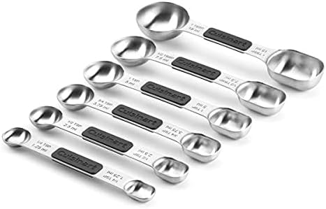 Cuisinart CTG-00-6MSP Stainless Steel 6P Set of Magnetic Measuring Spoons, Black & Silver
