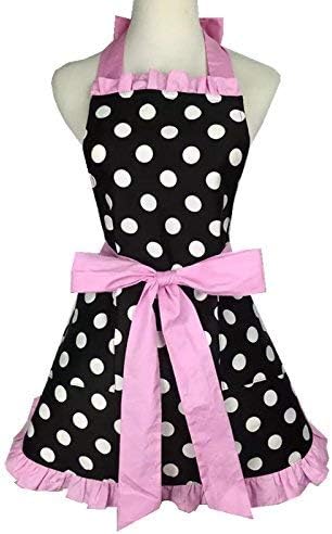 RosieLily Retro Aprons for Women with Pockets Vintage Apron Kitchen Apron for Cooking Baking Cute