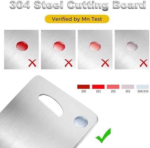 URMONA 3 PCS 304 Stainless Steel Cutting Board For Kitchen, Non-Staining&Odor-Free, Burr-Free Edges, Dishwasher Safe, Non Toxic Cutting Board（XL+2XL+3XL）
