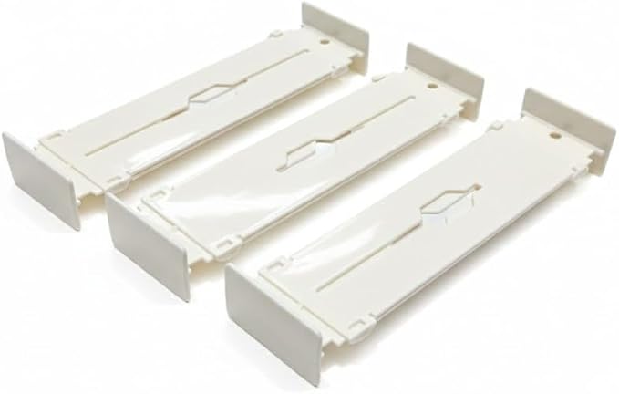 3 Count - Adjustable Drawer Dividers and Separators | Expandable Length from 12.7 to 21.4 Inches | Multipurpose Organizer for Cosmetics, Tools, and Clothes | Plastic Dresser Drawer Organizer (White)
