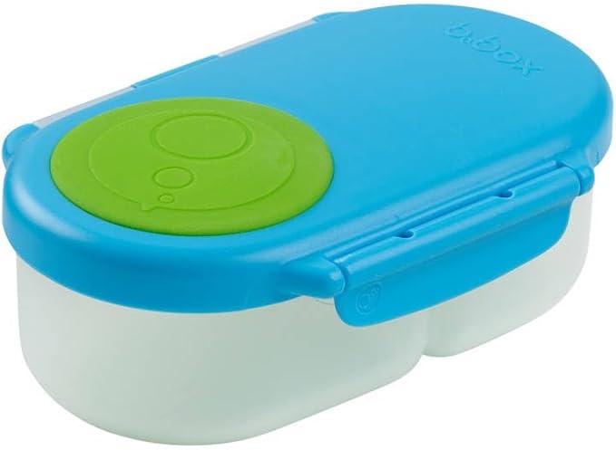 b.box Snack Box - Leakproof Mini Bento Box for Kids & Toddlers, 2 Compartment Snack Containers for Kids, Lunch Containers, Dishwasher Safe, BPA Free, PFAS Free, Ages 4m+, 1 3/4 Cup - Ocean Breeze