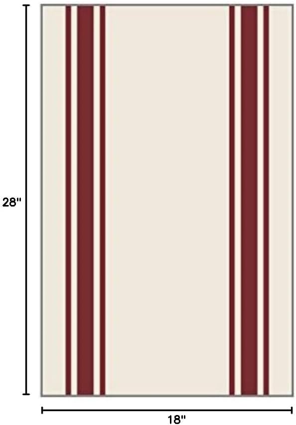 Aunt Martha's PKMAR 3-Pack Retro Maroon Striped Dish Towels, 18 by 28-Inch