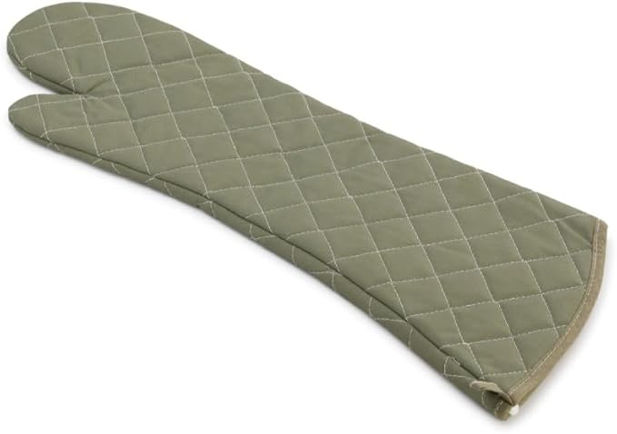 Linwnil Extra Long 24 Inch Heat Resistant Oven Gloves New Cotton Oven Mitts Kitchen Gloves High Temperature Cooking Tool BBQ Gloves (24" Green, 24 Inch)