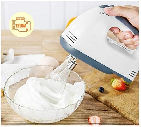 7 Speed HandMixer Electric Handheld,Portable Kitchen Mixer with Easy Button and 5 Attachments(2Dough Hooks,1Whisk,2Beaters) Food Blender Whisk Dough Hooks for Cookies,Cakes, Dough, Batters,&More