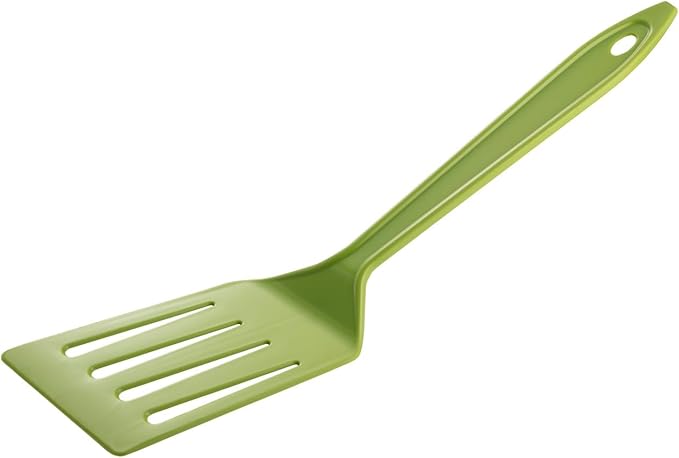 Hutzler 11-inch LOPOL Reinforced Nylon Slotted Spatula Turner, Set of 2 (Green)